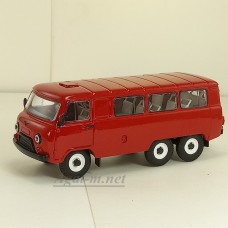 12059-8-УСР УАЗ-452К автобус длиннобазный 3-х осный (пластик крашенный) красный